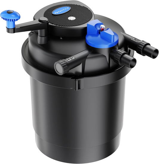 SunSun CPF-2500 drukvijverfilter met UVC-zuivering 11 W, vijverfilter met een debiet van 6000 l/h voor schoon vijverwater, vijverfiltersysteem voor vijvers tot 6000 liter biologische vijverfilterunit