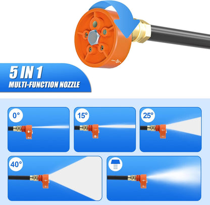 Hogedrukreiniger – Accu Hogedrukspuit – Drukreiniger – Draagbare Waterreiniger – 6-in-1 Sproeimondstuk – 32V 2,6 Ah Accu – 700 Psi (48 Bar) Maximale Druk