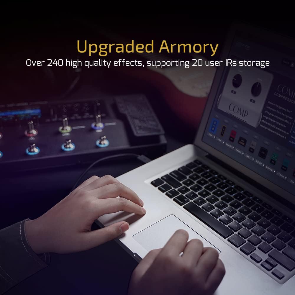Gitaar Multieffect – Effectprocessor – Multieffect Pedaal – Modelerpedaal – Effectpedaal – Voor Gitaar, Bas En Akoestische Gitaar – 140 Effecten, 45 Versterkermodellen En 40 IR-Kastsimulaties – USB Audio Interface Met 198 Presets En 9 Effectblokken