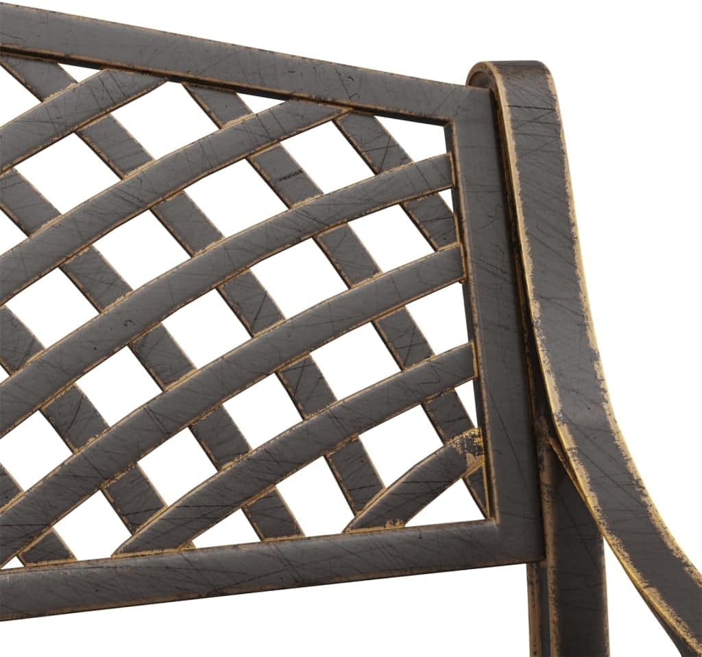Loungebank – Zitbank Outdoor – Tuinbank – Lounge Meubel – Zonnebed – Gietaluminium – Weerbestendig – Compact 102 cm – Bronzen Design