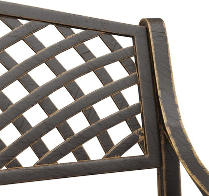 Loungebank – Zitbank Outdoor – Tuinbank – Lounge Meubel – Zonnebed – Gietaluminium – Weerbestendig – Compact 102 cm – Bronzen Design