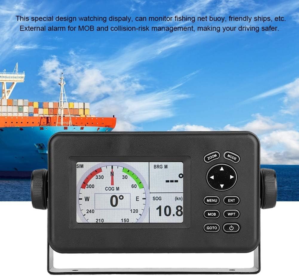 aqxreight GPS-navigatie voor auto, draagbare -528A 4,3 inch kleuren LCD Marine GPS Navigator Alarm Locator Klasse B AIS Transponder Combo