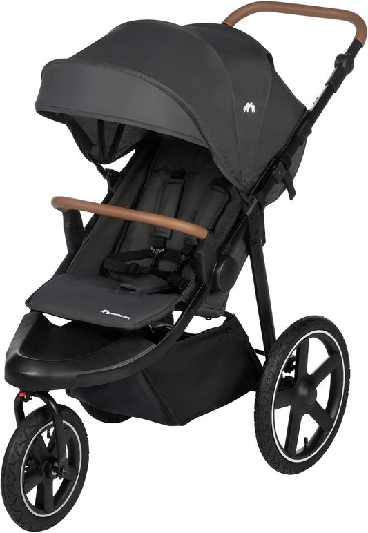 Bebeconfort Cloudy, All-terrain Kinderwagen met Luchtbanden, 0-4 jaar (max. 22 kg), Baby Wandelwagen, Snel inklapbaar, 3 Grote Luchtwielen, Verstelbare Duwstang, Ruime Opbergmand, Mineral Graphite