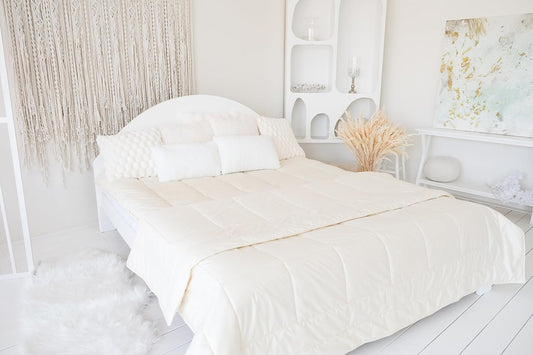 All Season Wool Comforter Down Alternative Bedding Comforter met hoektabs, temperatuurregeling en vochtafvoerende deken, 200 x 200 cm