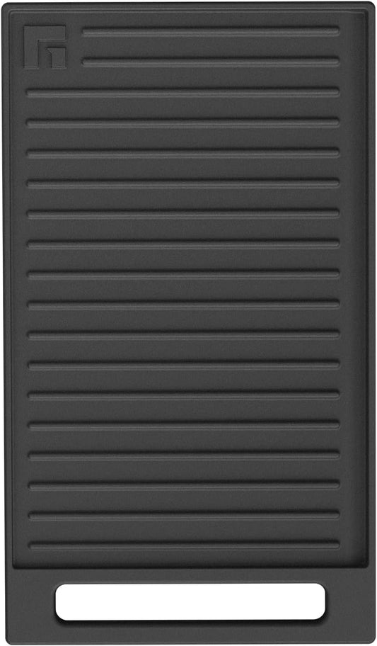 GASLAND GDS25C Grillplaat, platte grillpan met handgreep voor gaskookplaten, gietijzer, roestbescherming, accessoires, gelijkmatige warmteverdeling, robuuste braadplaat voor vlees, vis en groenten