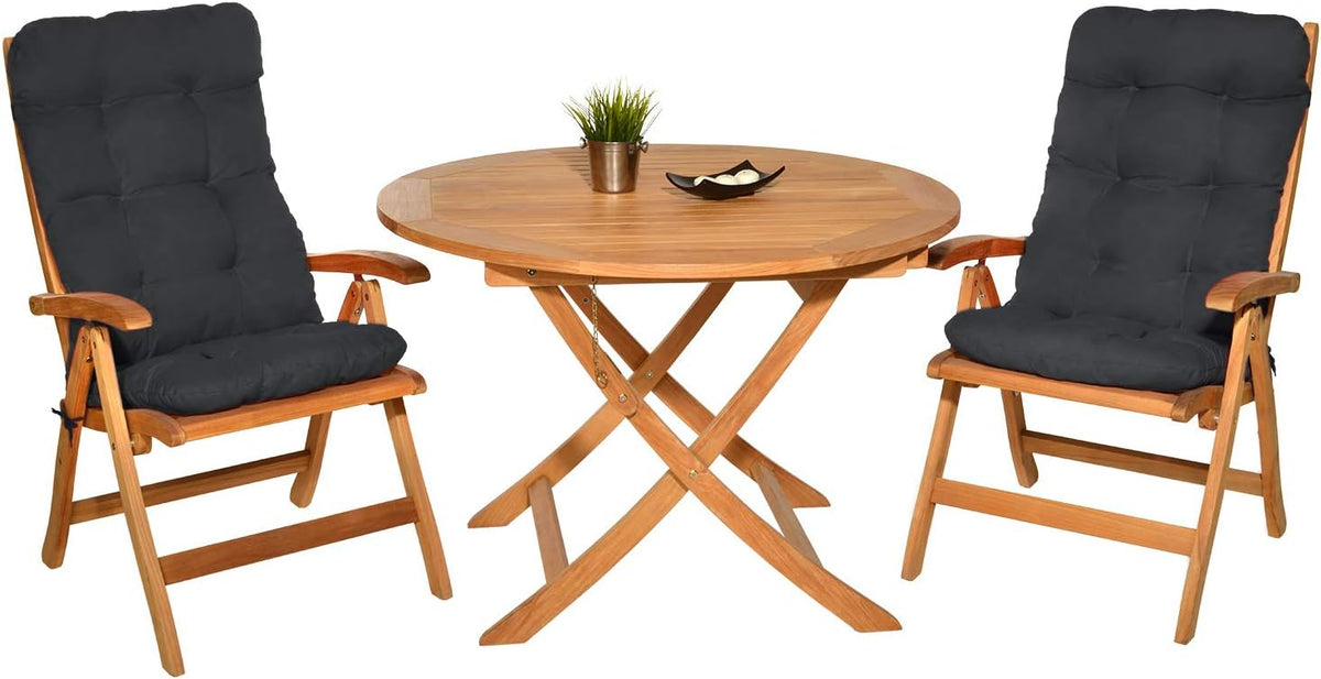 Beautissu Tuinkussen Set van 4 120x50x8cm Flair HL Zitkussen Hoge Rug Kussen Tuin Meubelen Kussen voor Tuinstoelen Rugkussen Grafietgrijs