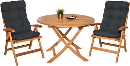 Beautissu Tuinkussen Set van 4 120x50x8cm Flair HL Zitkussen Hoge Rug Kussen Tuin Meubelen Kussen voor Tuinstoelen Rugkussen Grafietgrijs