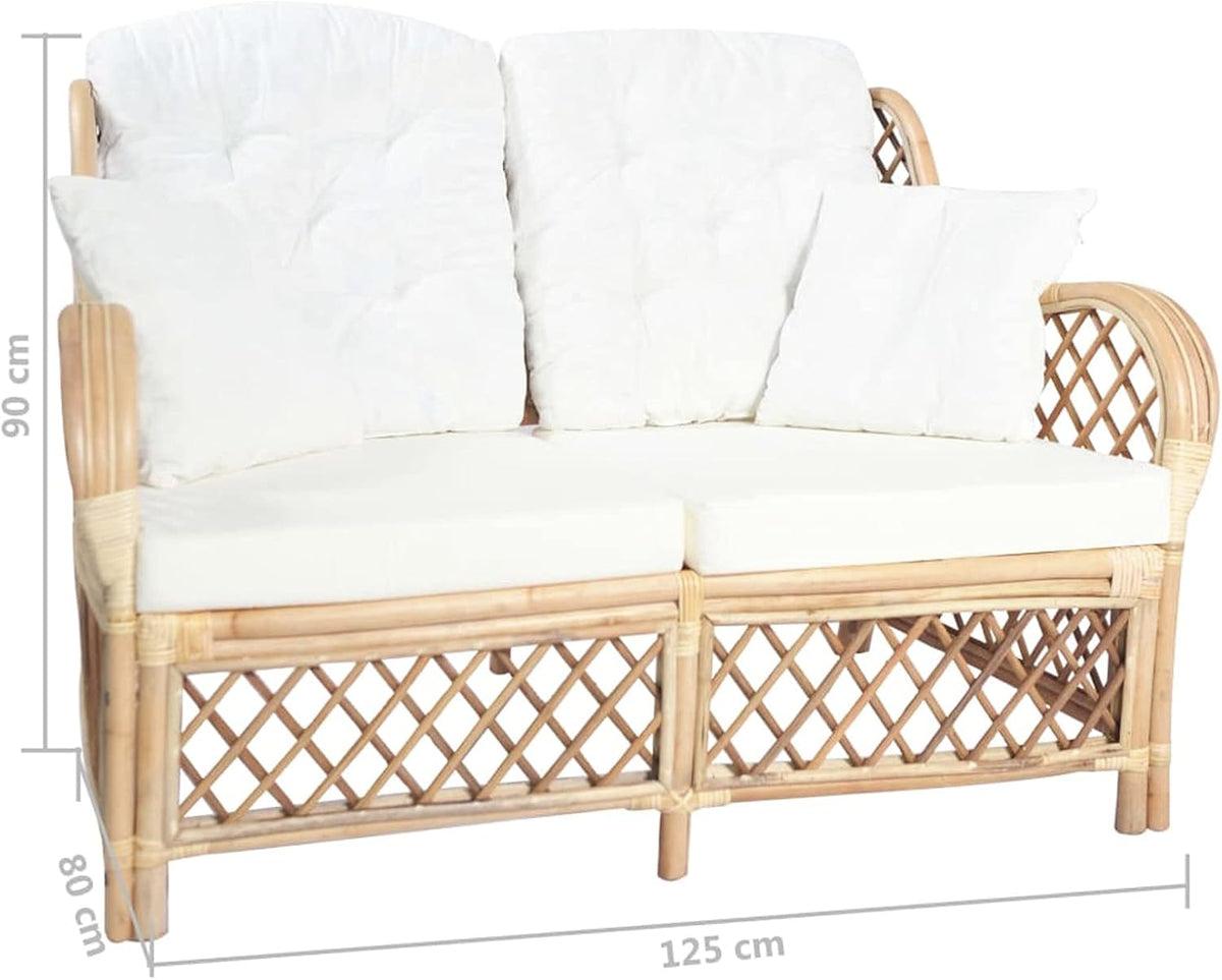 Tidyard 2 Seater Rattan Sofa Garden Furniture Garden Chair Rattan Sofa for Patio - QUORE