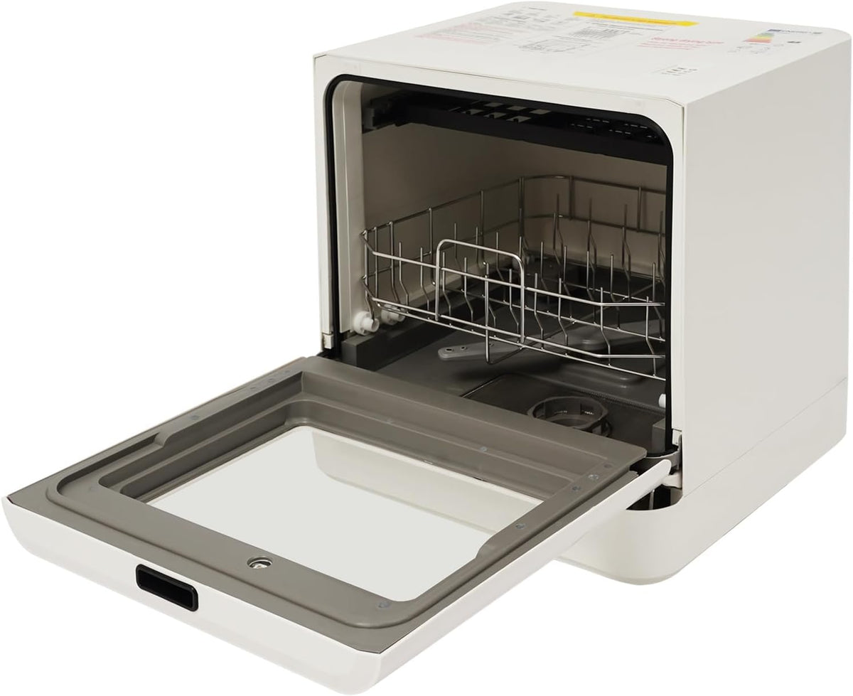 Mini Dishwasher, 4-6 Place Settings, Table Dishwasher, 1100 W, Table Dishwasher with 4 Cleaning Modes and 6 L Water Tool, Tabletop, Dishwasher with LED Display, Camping, Home Dishwasher