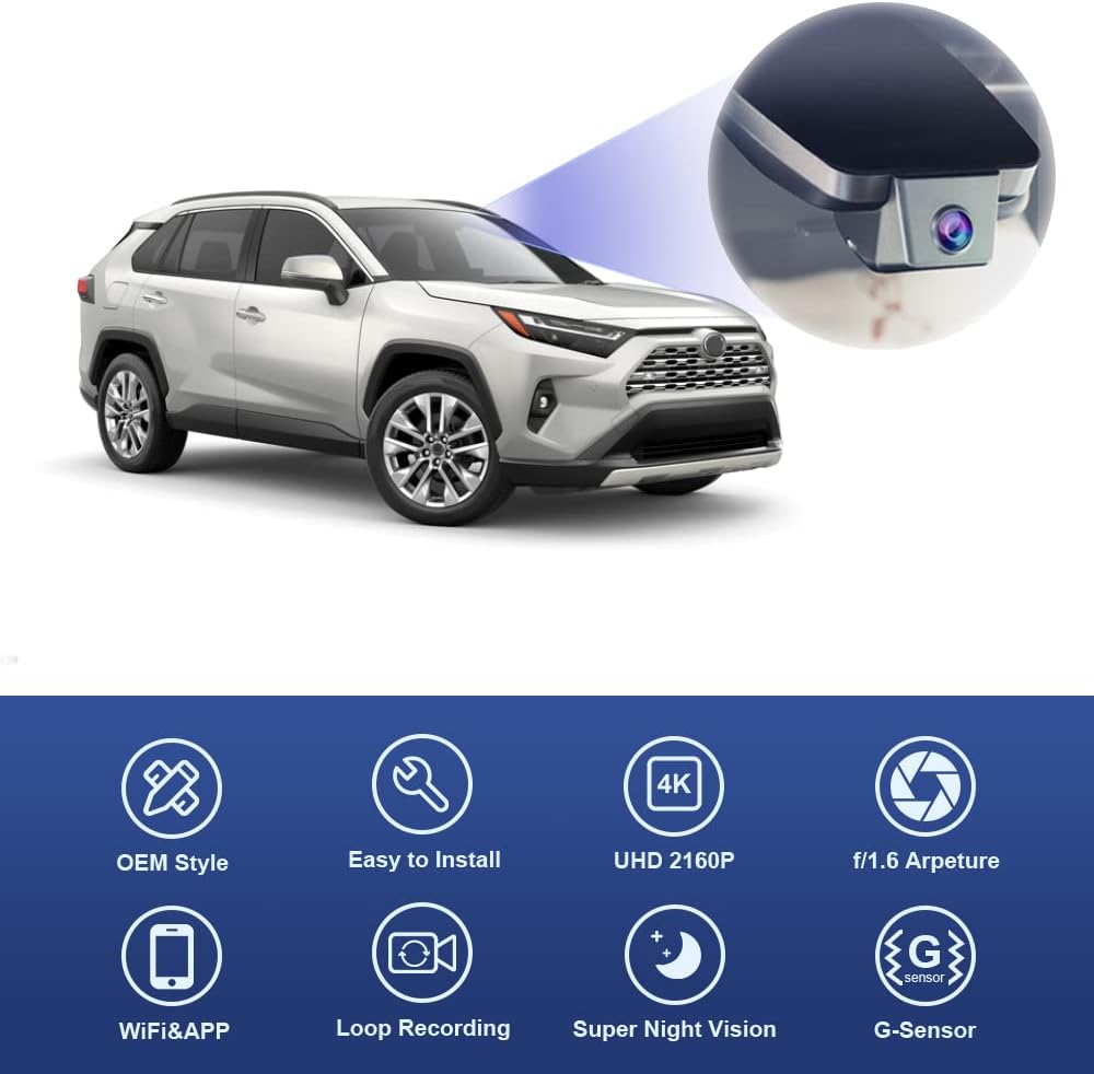 Dashcam – Dashboardcamera – Autocamera – Camera Voor Auto – Camera Auto – Geschikt Voor 2022 t/m 2025 Met Originele Spiegelkap Met Ventilatiegat – 4K UHD Opname – WiFi, G Sensor En Loop Recording