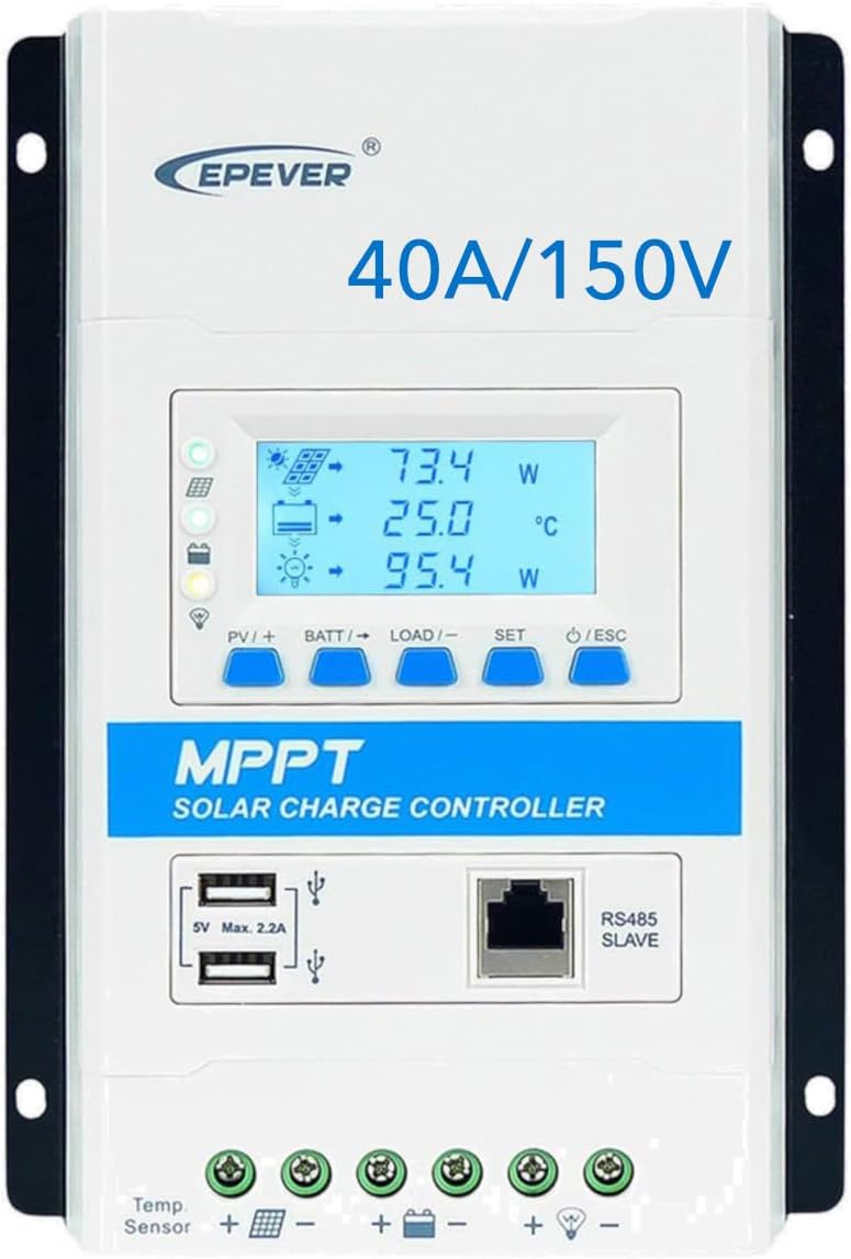 EPEVER® Triron4215N MPPT Solar laadregelaar 40A, automatische detectie 12/24V, max. PV 150V