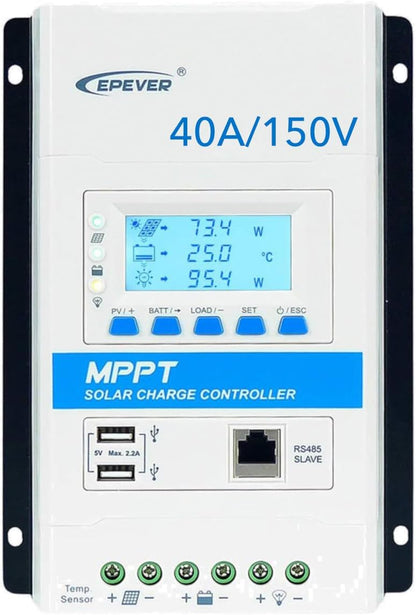 EPEVER® Triron4215N MPPT Solar laadregelaar 40A, automatische detectie 12/24V, max. PV 150V