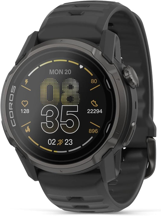 COROS APEX 4 (42 mm) GPS-horloge, 1,2-inch MIP-touchscreen, wereldwijde kaarten met stapsgewijze navigatie, batterijduur van 34 dagen, microfoon voor het opnemen van spraakmemo's, realtime weer, Zwart