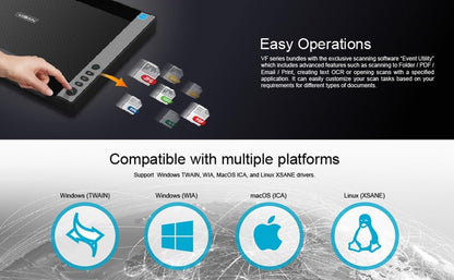 Viisan VF3120, flatbedscanner Din-A3. Max. resolutie 1200x1200 dpi. incl. ViiScan software voor Windows. driver voor Mac software