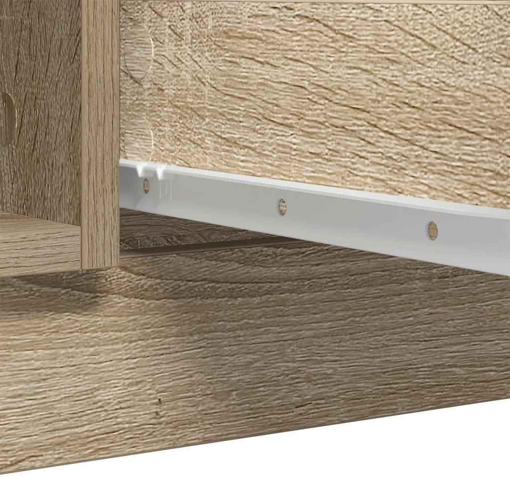 Sideboard – Opbergmeubel – Dressoirkast – Hal kast – Buffetkast – Rook Eiken – Duurzaam Bewerk Hout – Compact Formaat 100,5x35x76 cm