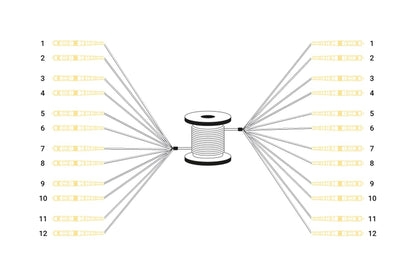 DIGITUS glasvezel breakout kabel - OS2-12 vezels 100 m - LC/UPC naar LC/UPC male - singlemode SM G.657.A1 9/125µ - glasvezelkabel, netwerkkabel, ethernetkabel - zwart