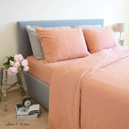 Linen & Cotton Zacht BeddLinen & Cotton Zacht Beddengoed Set Alicia -100% Gewassen Linnen, Koraal Roze (200 x 200 cm) Beddenset Dekbedovertrek Kussensloop Dubbel Bed Twin King Size Single Eenpersoons Tweepersoons Winter Zomerengoed Set Alicia - 100% Gewas
