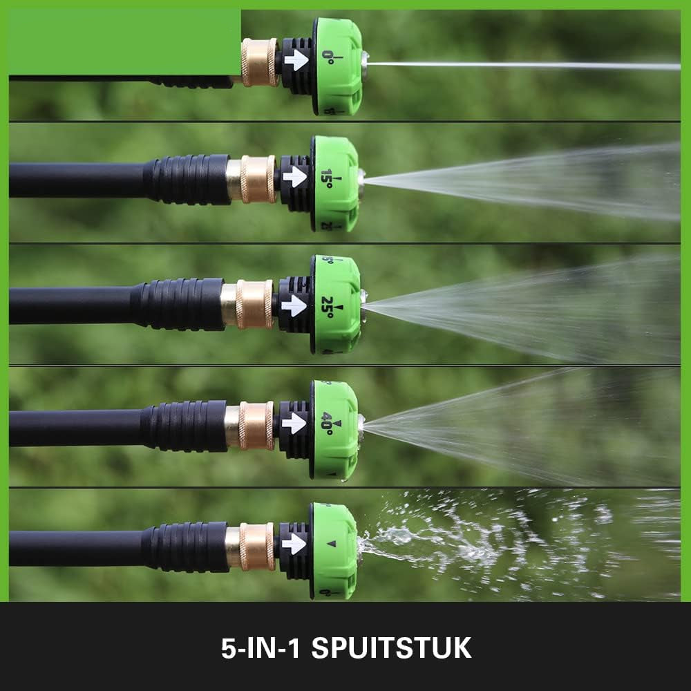 Draadloze Hogedrukreiniger – Accu Drukspuit – Mobiele Hogedrukspuit – Krachtige Schoonmaker – Tuinspuit – 24V Li-Ion Accu – 24 Bar Druk en 6 Meter Antiknikslang