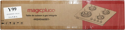 Gaskookplaat, 4 pitten, 60 cm, inbouwgasfornuis, stadsgas en fles, 8500 W