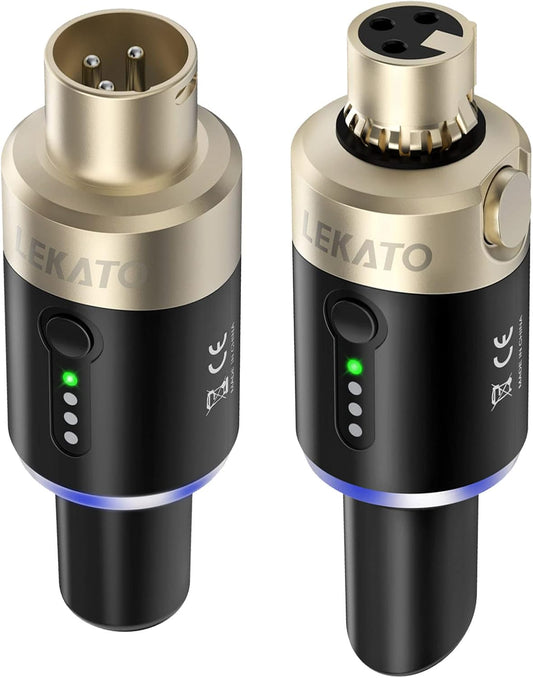 LEKATO 5,8 GHz draadloze microfoon zender ontvanger plug-in XLR microfoon draadloos systeem voor dynamische microfoon, audio mixer, digitale reflexcamera, geluidssysteem