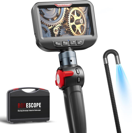 Ralcam Endoskopkamera mit Licht Endoscope Camera - Endoskop 6,2mm Inspektionskamera 4,3" HD 720P Rohrkamera, Kameras mit 6 LED, IP67 Wasserdicht 2M Halbstarre Kabel Teleskopkamera Kfz Werkzeug