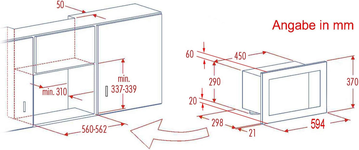 Silva-Homeline EBM-G 20.9 ingebouwde magnetron met grill en ontdooifunctie, 9 automatische kookprogramma's