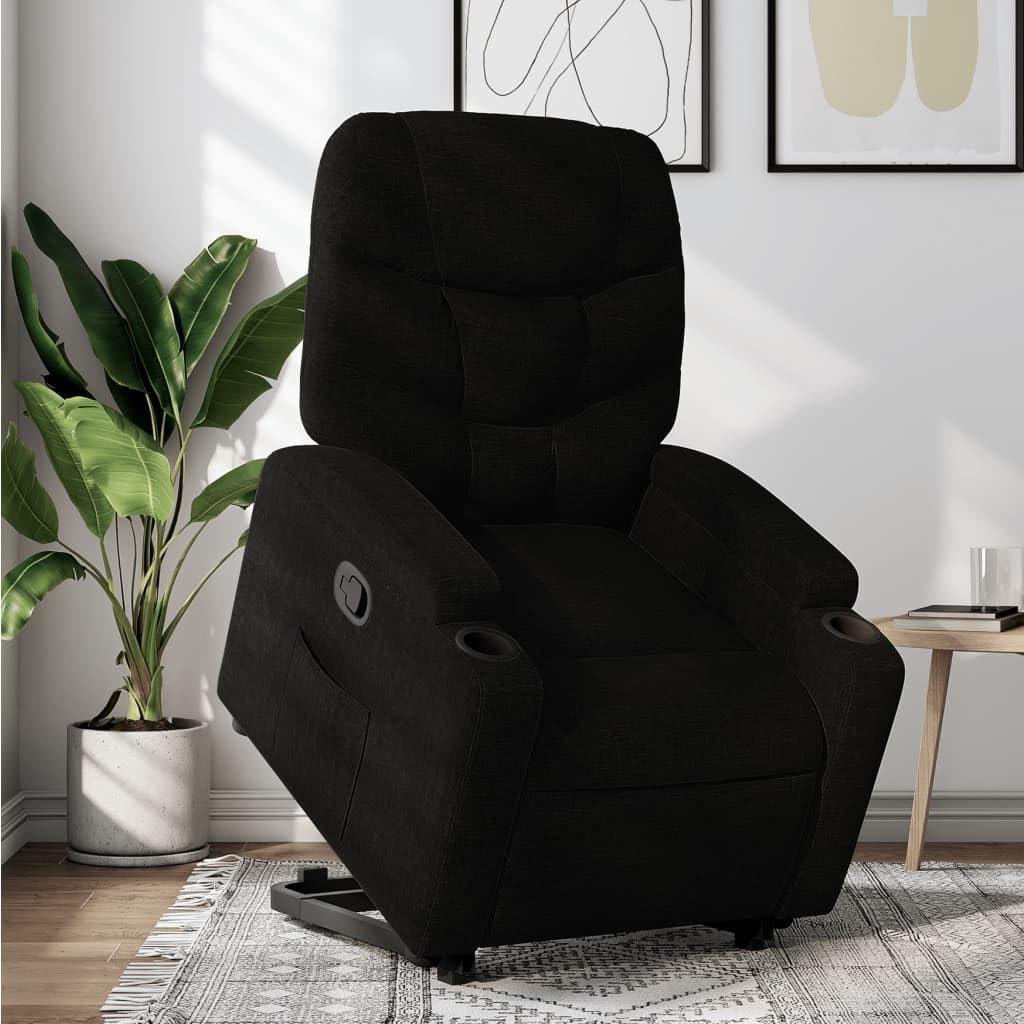 Fauteuil Met Kruk – Loungestoel – Armleuningstoel – Leesstoel – Moderne Stoel – Zacht Gevoerd en Ademende Polyester Stof – Robuust Multiplex en Metalen Frame