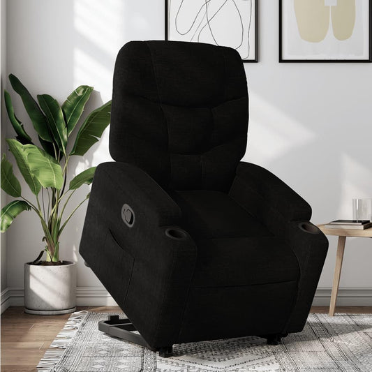 Fauteuil Met Kruk – Loungestoel – Armleuningstoel – Leesstoel – Moderne Stoel – Zacht Gevoerd en Ademende Polyester Stof – Robuust Multiplex en Metalen Frame