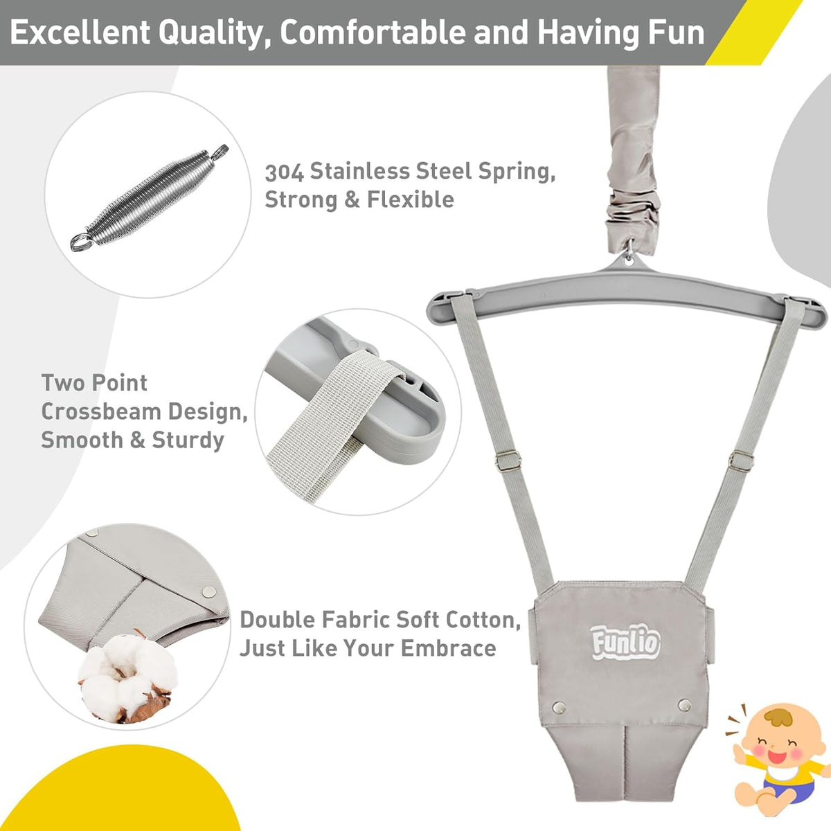 FUNLIO 2-in-1 swingset voor jumper grijs