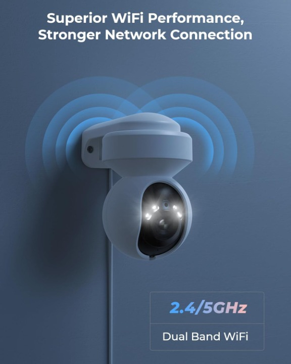 Beveiligingscamera - Wifi-beveiligingscamera - Camerabewaking - Draadloos - voor Buiten - 2.4 & 5GHz - 5MP - CCTV-camera - met AI-detectie van Mens - Huisdier - Automatisch Volgen - 3x Optische Zoom - Oudere Huisdieren - Tweerichtingsgeluid - Wit