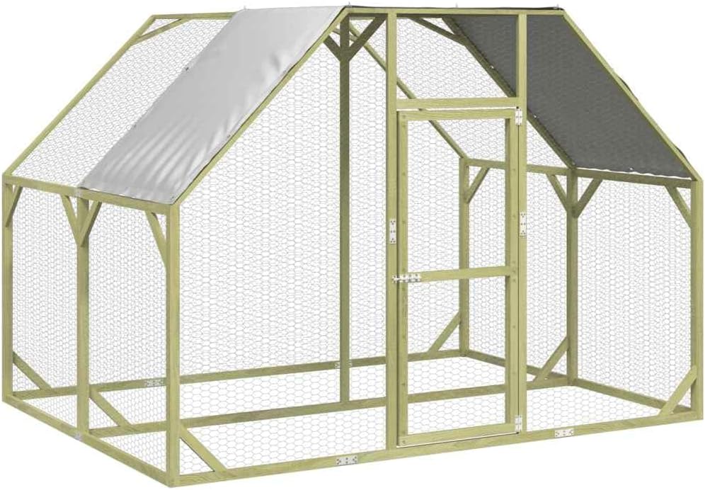vidaXL Chicken coop 268x200x190cm impregnated solid pine wood - QUORE