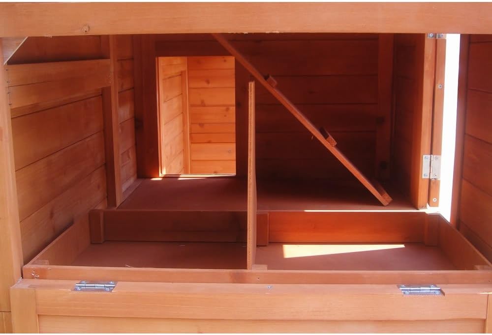 Kippenhok – Kippenren – Pluimveeverblijf – Hennenhok – XXL Kippenren Met Vloerloze Ren – Houten Constructie – 4 Nestplaatsen – Schuifdeur – Weerbestendig Dak - QUORE