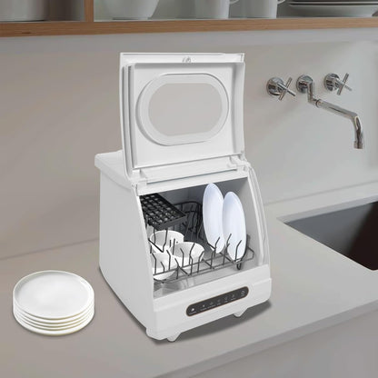 Table Dishwasher 800W Mini Dishwasher 5 Programs Freestanding Table Dishwasher Noise Level 55 dB With Water Pipes And Dishwasher Rack
