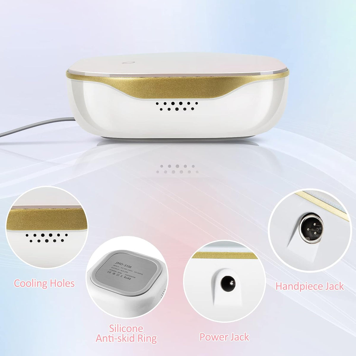 Madenia Touchpro Elektrische Nagelboor 35000 RPM, Professionele Elektrische Nagelvijlen Set voor Gelnagels en Acrylnagels, met HD Digitaal Display, Stil, Trillingsarm (Licht Roze)