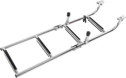 4 Stappen Ponton Bootladder, 316 Roestvrijstalen Vouwlaad Ladder, Brede Trap, Leuningen, Dok Ladder voor Zeepijpen, Jacht, Zwembad