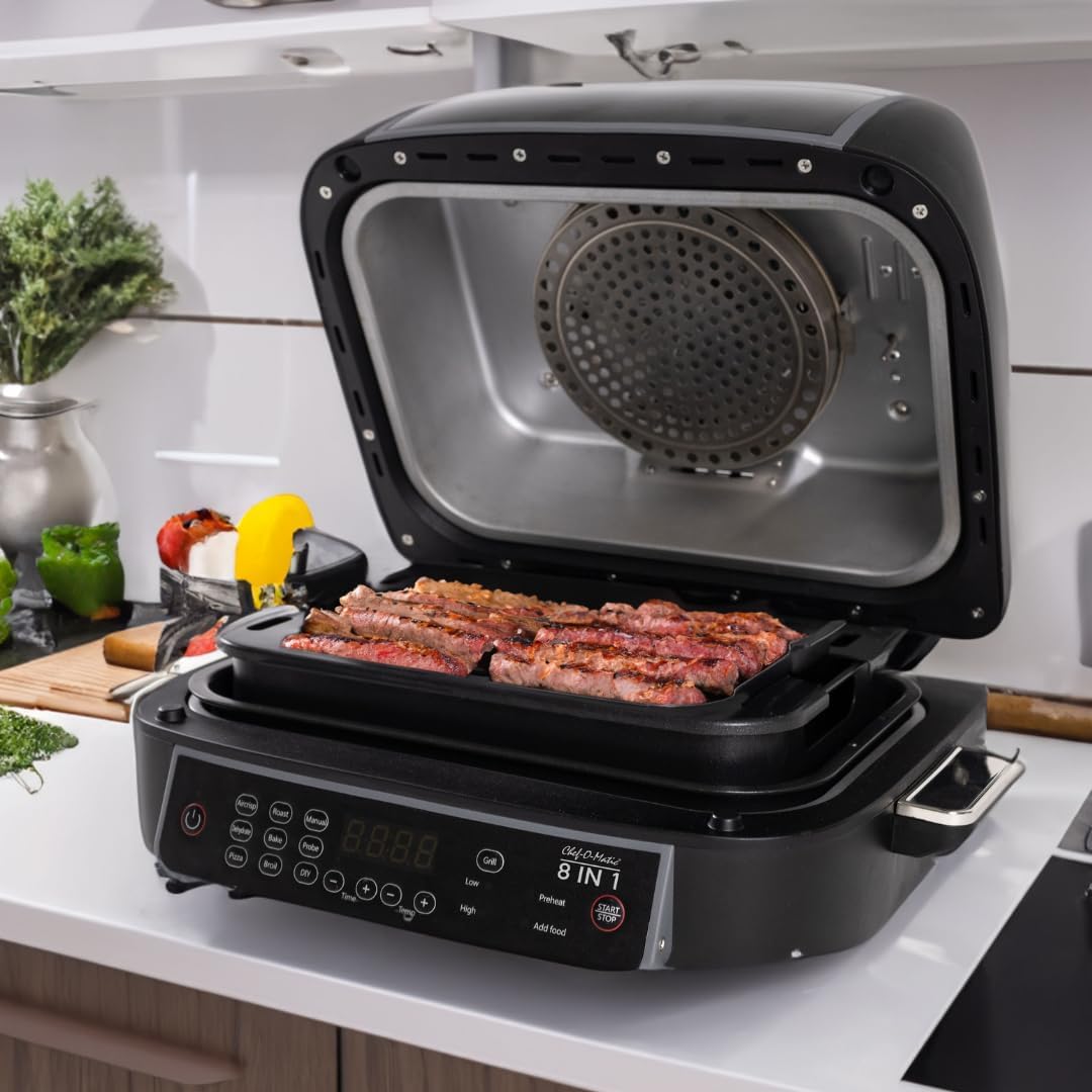 STARLYF 8-in-1 Airfryer Oven met Grill en Bakplaat – Digitale Heteluchtfriteuse met Luchtcirculatie Technologie – Multifunctioneel, Instelbare Temperatuur, Automatische Uitschakeling – Officiële Garan