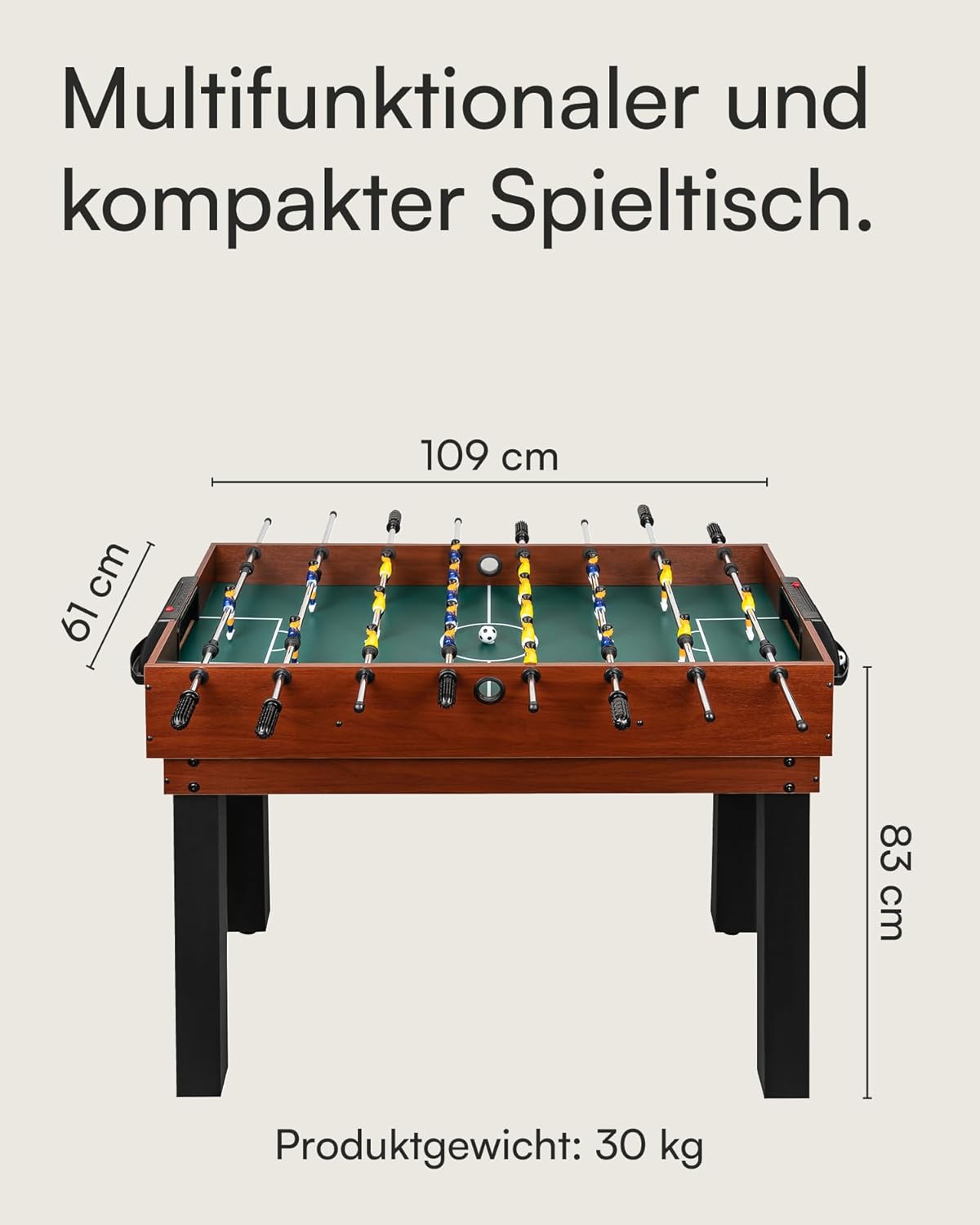shelfmade Multifunctional Game Table, Children's Table Football, Wood, Convertible Pool Table, Mini Table Tennis Table - Multi Play Table for Adults - 10 Games in 1 - QUORE