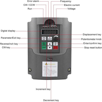 VFD Inverter 220V 5.5KW Eenfase 220V Input 3 Fase 380V Uitgang VFD Converter Variabele Frequentie Drive Motor Controller