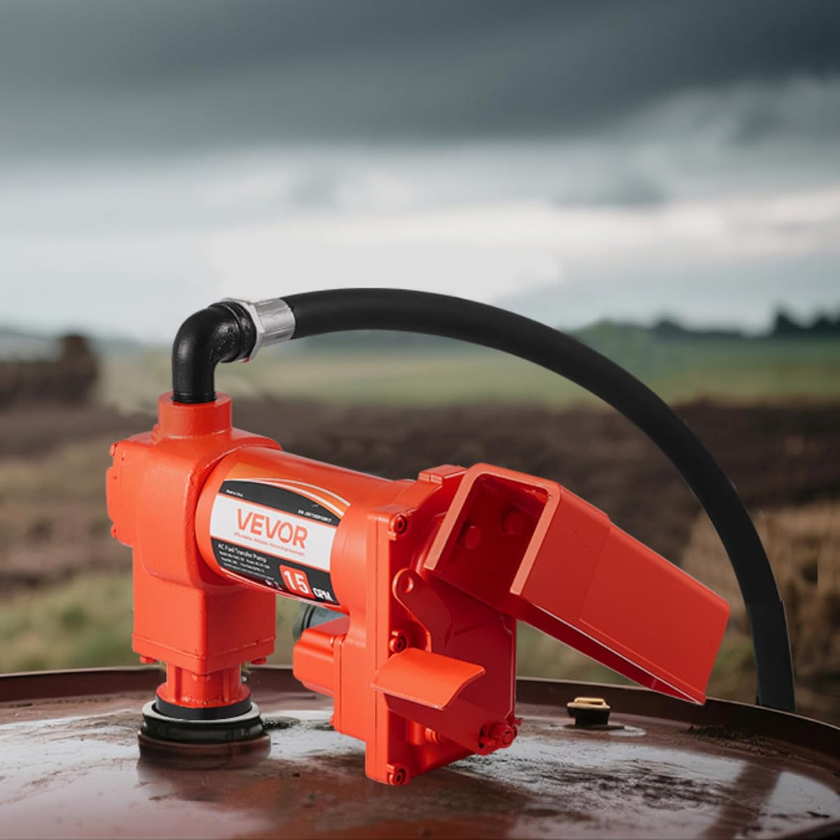 VEVOR Brandstoftransferpomp, 230 V AC, elektrische dieseltransferpomp, 57 l/min, maximale zuighoogte 2,4 m, maximale opvoerhoogte 11,28 m, voor benzine, kerosine, biodiesel, ethanol