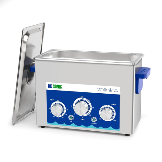 DK SONIC Industriële Ultrasone Reiniger, 4L, 120W, Ultrasone Sieradenreiniger met Instelbare Functie, Timer en Verwarming voor Munten, Brillen, Halskettingen, Horloges (Inclusief Mand)
