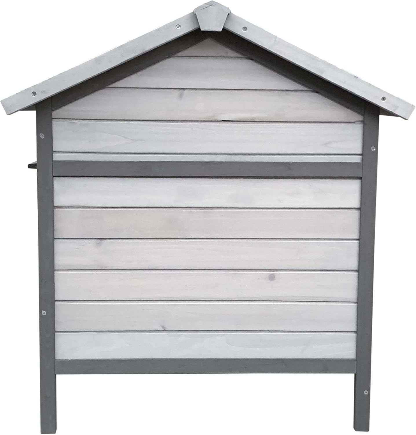Rabbit hutch light grey 146x75x83 cm made of wood - rodent house free walking space - removable bowl - QUORE