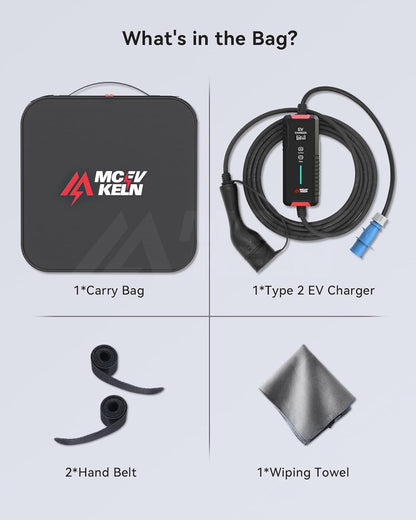 Type 2 EV Oplaadkabel – Laadkabel Elektrische Auto – EV Charger Kabel – Mode 3 Laadkabel – CEE Stekker Kabel – 7 Meter Lang – 6-32A Instelbare Stroom – Vertragingstimer Tot 8 Uur