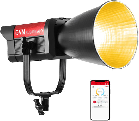 GVM 300W LED-videolamp, 221950lux/1m, ARO SD300B Fotografie Verlichting Kit met APP Control, 2700K-6800K Studio Light Continue Verlichting Kit voor YouTube, Film, 12 Scène-effecten