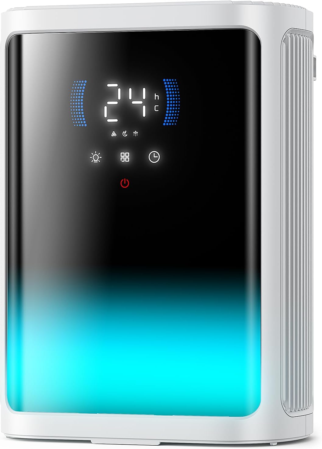 2,8 l, stille luchtontvochtiger voor het drogen van kleding, met timer van 6/8/12 uur, automatische uitschakeling en compleet paneel met 7 kleuren (850 ml/24 uur)
