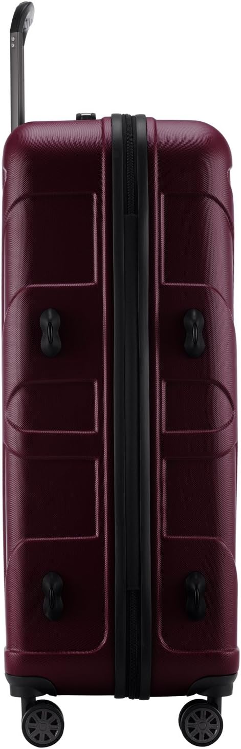 Suitline Kofferset 3 delig ABS harde schaal handbagage 55 cm middel 66 cm groot 76 cm uitbreidbaar met TSA slot 4 dubbele wielen telescopische handgreep, Bourgondië