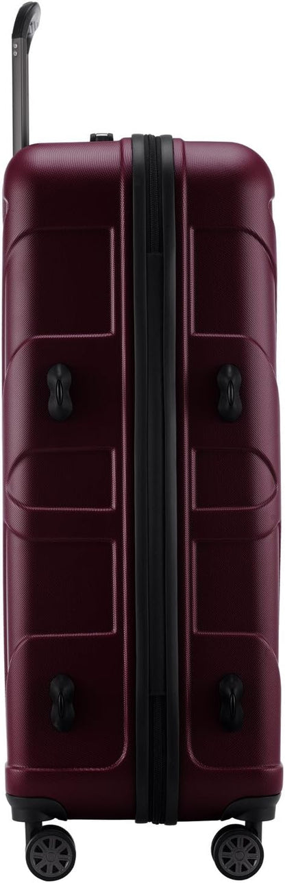 Suitline Kofferset 3 delig ABS harde schaal handbagage 55 cm middel 66 cm groot 76 cm uitbreidbaar met TSA slot 4 dubbele wielen telescopische handgreep, Bourgondië