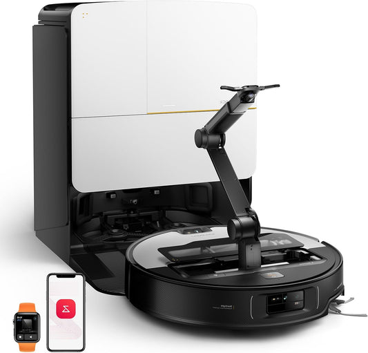 roborock Saros Z70 Robot Vacuum Cleaner and Mop, with OmniGrip Arm, AI-Powered, 22.000Pa, 8cm Ultra-Thin, FlexiArm Riser-Tech, AdaptiLift Chassis, Obstacle Avoidance, Multifunctional Dock 4.0, Silver - QUORE