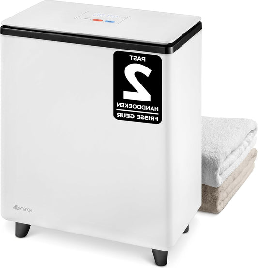 Serenelife Rectangular Towel Warmer - Electric Bucket Towel Heater for Spa and Bathroom - Fits 2 Large Bath Towels, Bathrobes, Pajamas - Automatic Shut-Off Function - Black - QUORE
