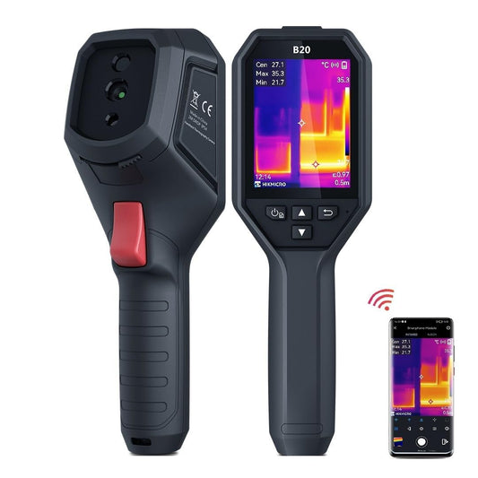 HIKMICRO B20 256 x 192 IR-resolutie thermische camera met 2MP visuele camera en wifi, 25 Hz vernieuwingsfrequentie, 3,2 inch LCD-scherm, full screen meting thermische camera, IP54, -20 °C ~ 550 °C