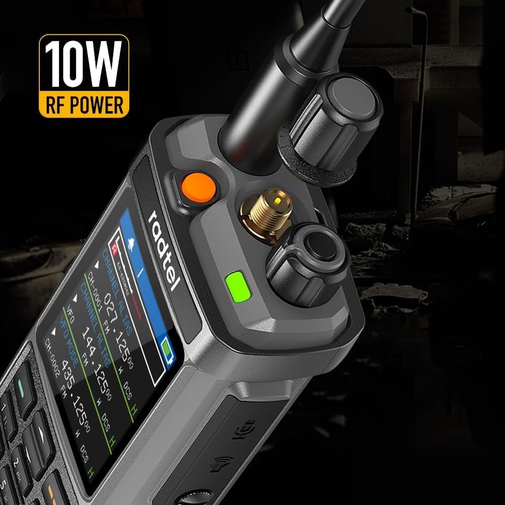 Radtel RT-880G GPS APRS 10 W Ham Radio Walkie Talkie Draagbare CB-radio 1024 kanalen HF SSB Rx met cross-band repeater, 6,5 cm kleurendisplay met programmeerkabel SW/MW-antenne